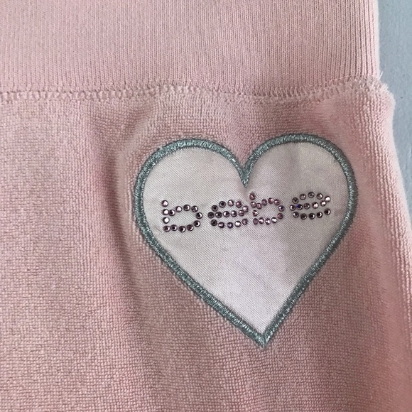 Y2K 00s Esque BEBE Pale Pink Rhinestone Capri Pants XS - Picture 3 of 7